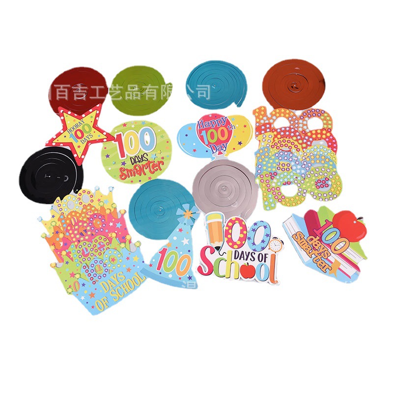 Cross-Border Amazon E-Commerce Holiday Spiral Pendant Pvc Black Gold Spiral Pendant Graduation Party Decoration Pendant