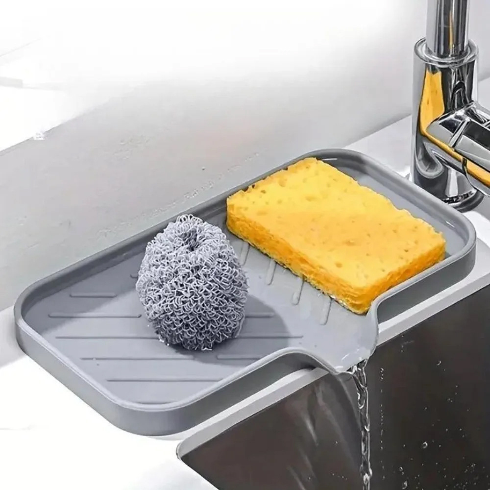Cross-border Hot Selling Silicone Soap Box Japanese Bathroom Kitchen Drain Pad Storage Tray Creative Soap Box