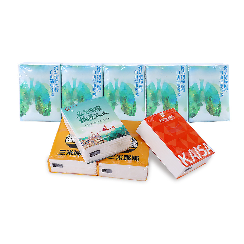 Handkerchief tissue custom hotel catering small bag tissue advertising printing mini soft bag tissue custom logo