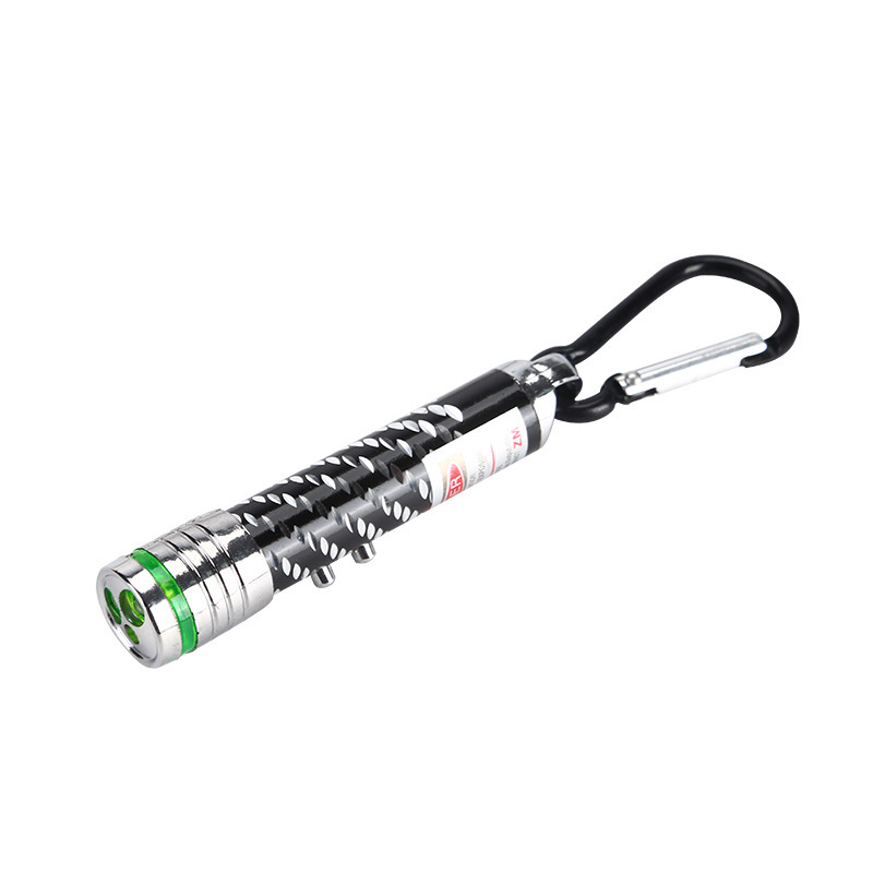 Engraved Abs Plastic Electroplated Head Three-In-One Laser Light Flash Small Flashlight Laser Pointer High Power