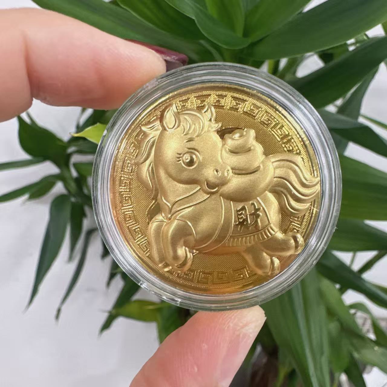 2026 Horse Year of Fortune Commemorative Coin Five Blessings Set Box 5 Coins Cartoon Gold Foil Bank Insurance New Year Gift