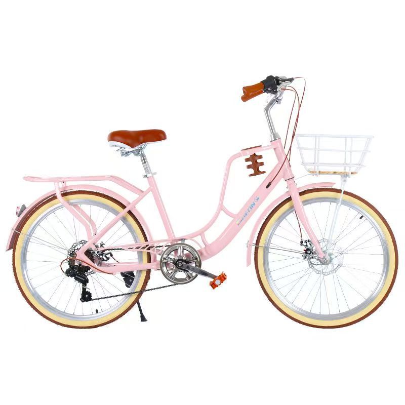 Retro City Bike 24inch 26inch Adult Men's and Women's Commuter Disc Brake Variable Speed Student Coffee Style Lightweight Bike