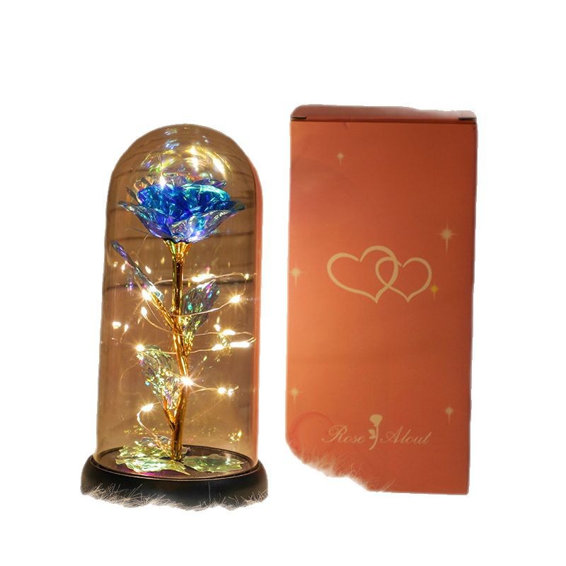 Creative Simulated Bouquet, Gold Foil Flowers, Luminous Acrylic Night Light, Bedroom Study Souvenir, Holiday Gift
