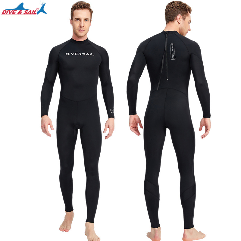 Dive&Sail Wetsuit Men's One-Piece Thin Wetsuit Snorkeling Surfing Long-Sleeved Sun Protection Jellyfish Quick-Drying Swimsuit