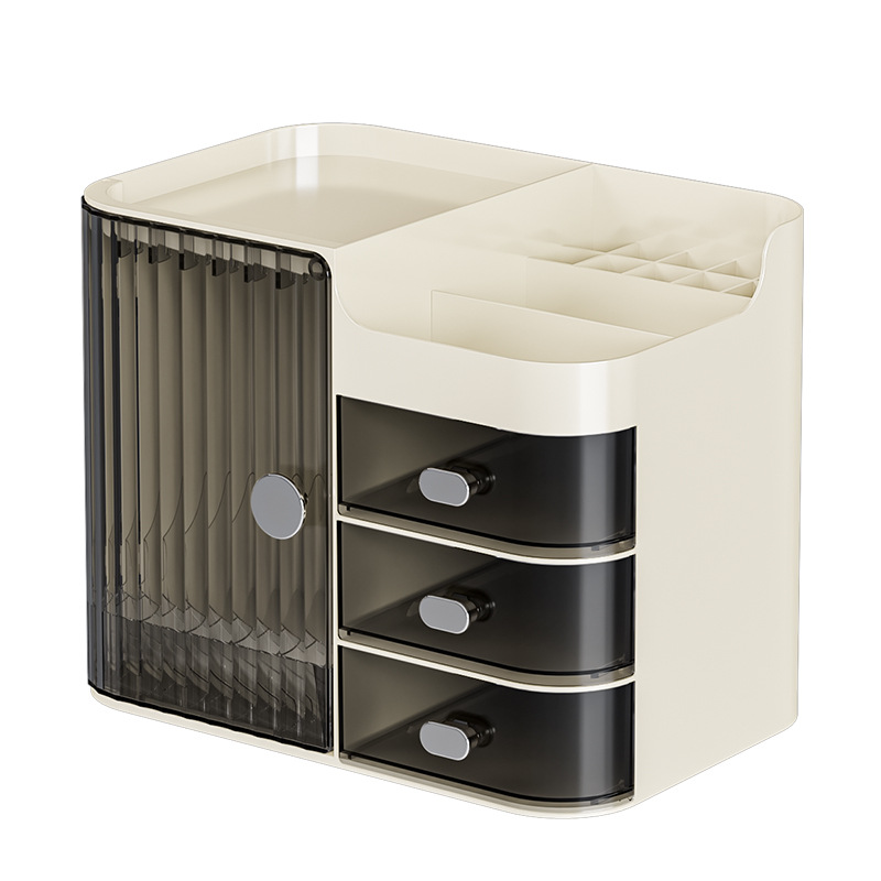 Cosmetic Storage Box, Large-Capacity Dressing Table, Skin Care Product Storage Rack, Drawer-Type Organizer Cabinet, Desktop Dust-Proof Storage