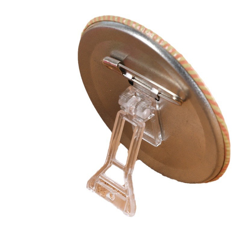 Acrylic Badge Holder with Adjustable Pin and Adhesive, Multi-Purpose Desktop Decoration, DIY Customizable