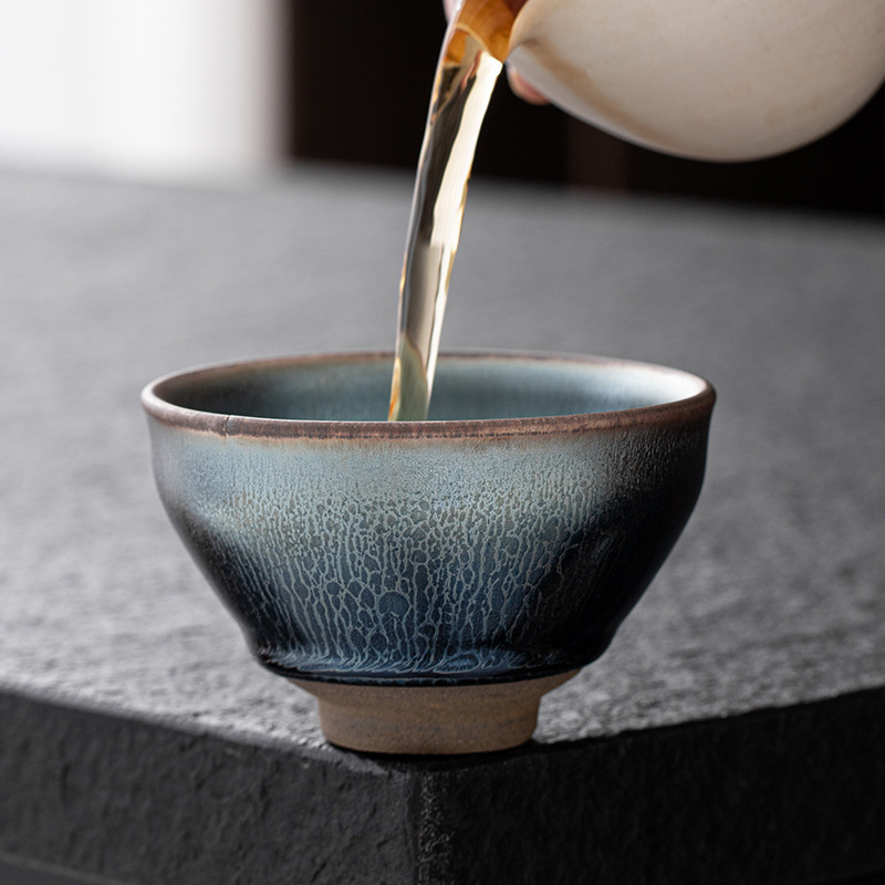 Jianyang Jianzhan Ceramic Kiln Oil Drop Raw Ore Iron Tire Master Cup Kung Fu Tea Cup Tea Cup Tea Set Tea Bowl