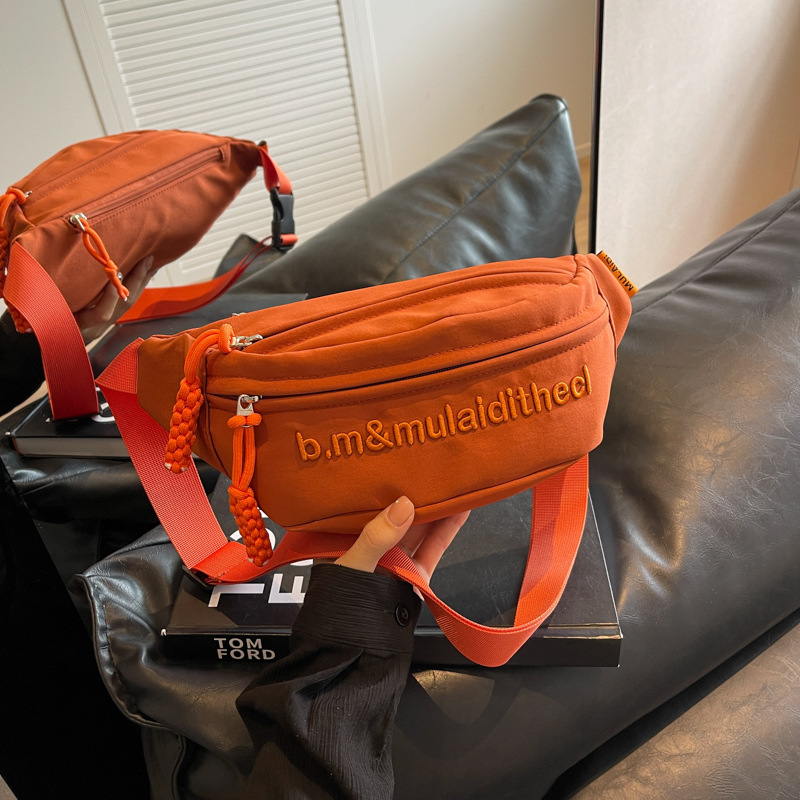 2024 New Arrival Chest Bag Men's and Women's Ins Fashionable Crossbody Bag Trendy Simple All-Match Sports Waist Bag Student Satchel Three-Layer