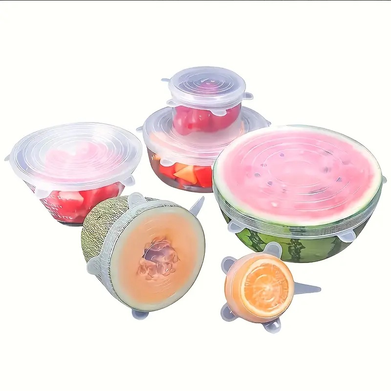 Silicone Fresh-Keeping Lid Food-Grade Silicone Fresh-Keeping Box Lid Silicone Fresh-Keeping Lid Smiley Face Sealing Lid Plastic Wrap Cross-Border