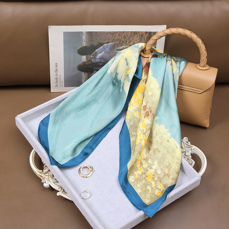 70 Silk Scarf Square Scarf High-end Korean Style Fashion All-match Professional Silk Small Scarf Retro Printed Silk Scarf for Women