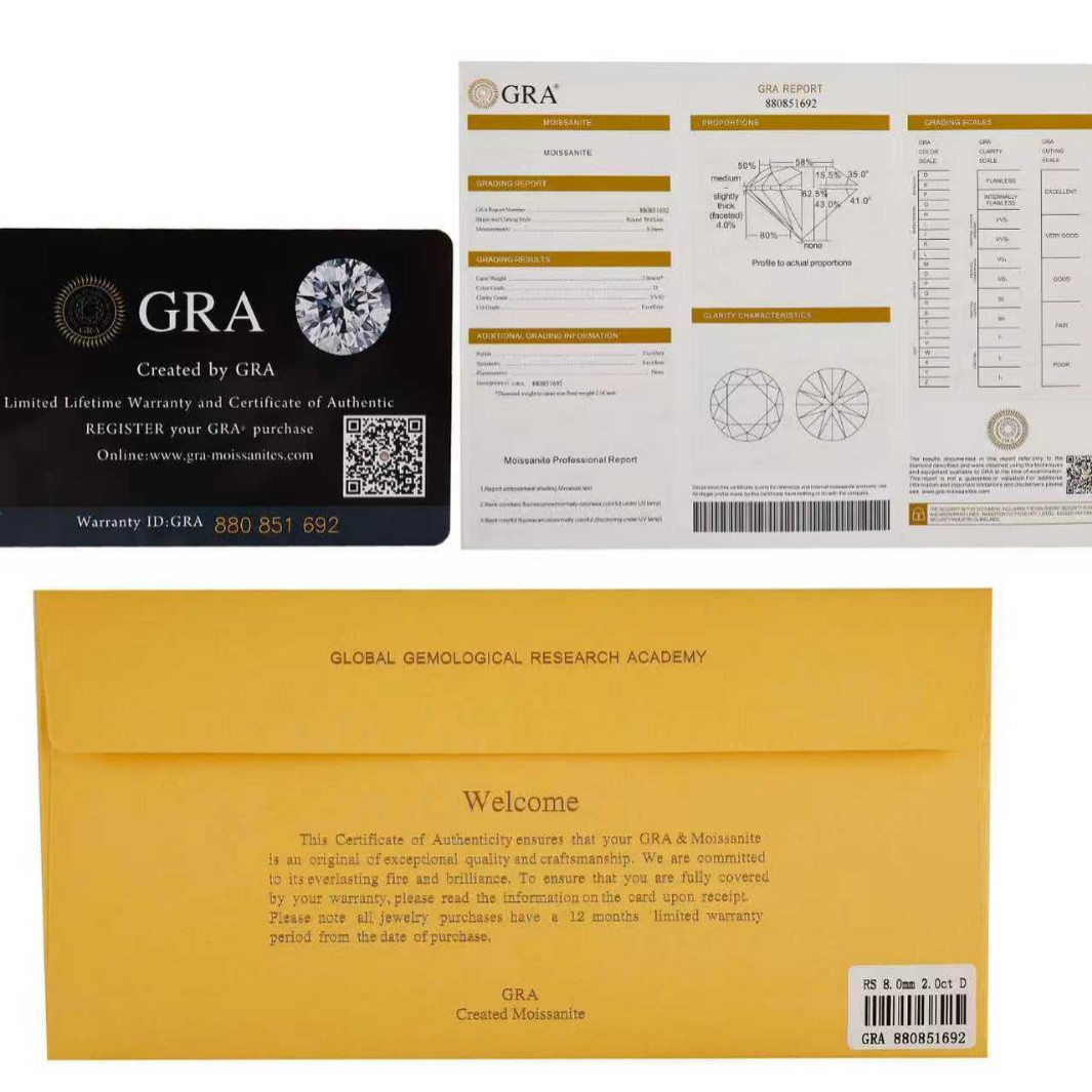 Сертификат Moissanite Gra черная карточка конверт необработанный камень сертификат несколько размеров в наличии для оптового запроса