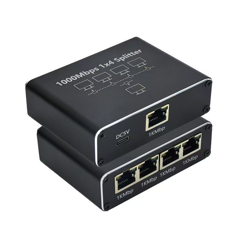 RJ45 Gigabit Network Distributor Network Cable 1-4 Broadband Network Routing Route 1-4 Distributor Adapter