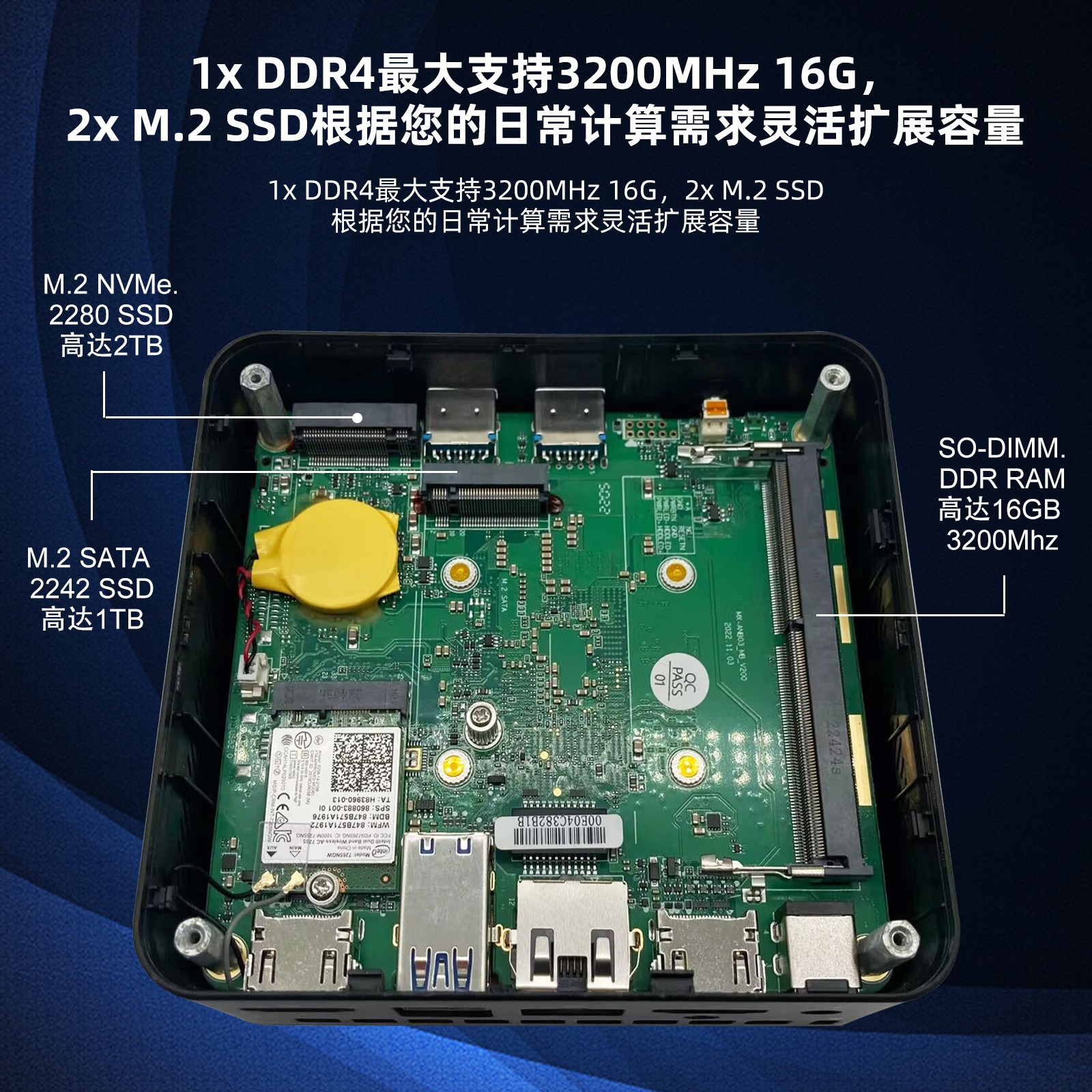 12Th Generation Alderlake-N150 Mini Host Win11 Office Home Pc Dual HDMI Output Mini Portable