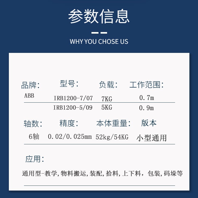 Used ABB IRB1200-7 small six-axis mechanical arm 7KG loading and unloading handling grinding desktop robot