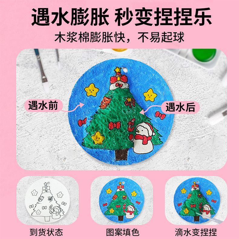 Handmade Coloring Graffiti Sponge Eraser DIY Stress Relief Kneading Fun Compressed Wood Pulp Dishwashing Sponge Three-Dimensional Foaming Texture Painting