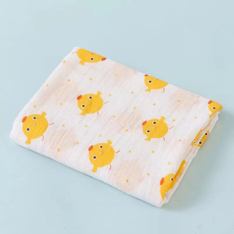 Amazon Double-Layer Cotton Gauze Swaddling Towel Baby Blanket Bath Towel Printed Sunshade Stroller Blanket