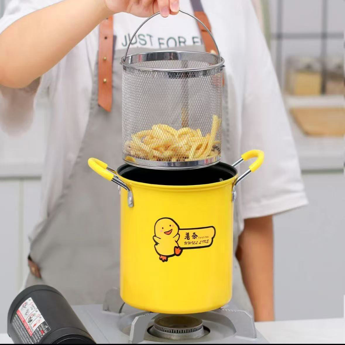 Tempura Fryer Large-Capacity Fryer Household Small Multi-Functional Smokeless with Filter Oil-Saving Non-Stick Fryer