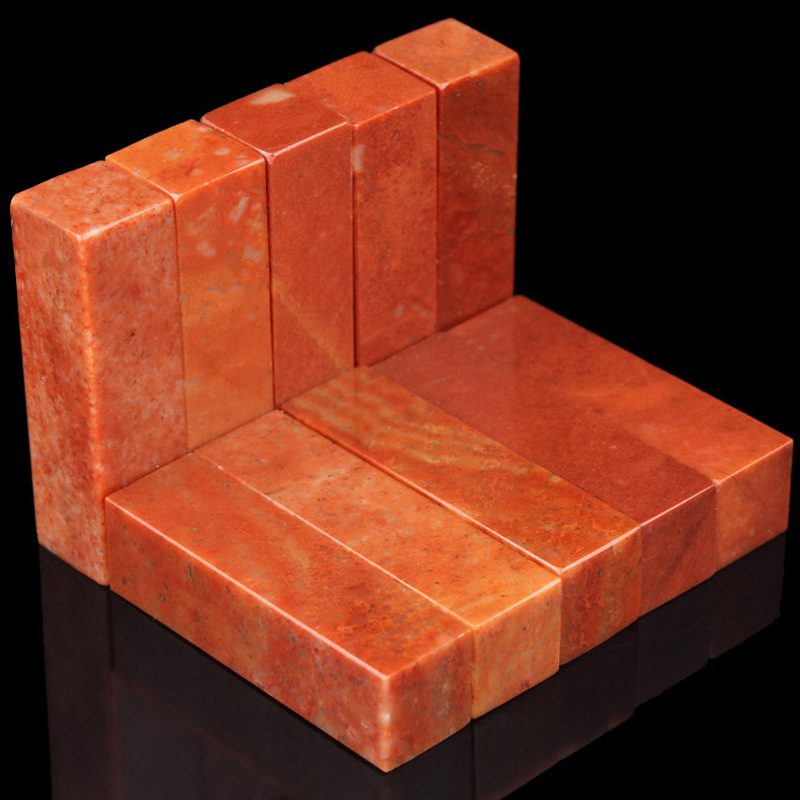 Natural Shoushan Stone Flat Head Plain Seal Seal Stone Name Calligraphy Calligraphy Practice Seal Material 2X2X7Cm