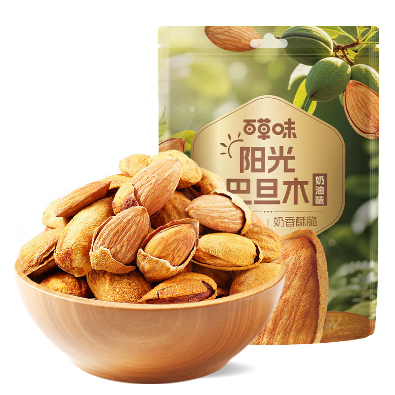 Baicaowei Almonds 100g Box, 60 Packs, Nuts and Snacks, Roasted Almonds, Hand-Peeled, Creamy Flavor