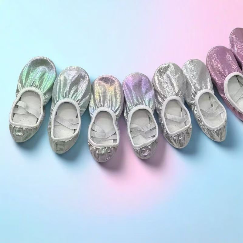 Cross-Border Children's Dance Shoes, Ballet Soft-Soled Practice Shoes, Girls' Chinese Dance Performance Cat Claw Dance Shoes with Bow