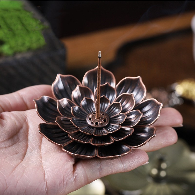 Lotus Porous Line Incense Insertion Household Antique Incense Plate Zen Buddha Incense Seat Indoor Incense Lotus Incense Insertion Sandalwood Stove
