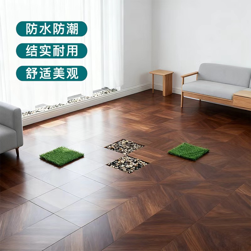 Anticorrosive Wood Flooring for Sunroom, Outdoor Terrace, Corridor, Self-Laying Carbonized Solid Wood Balcony Flooring
