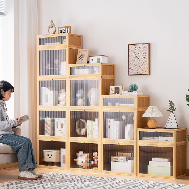 Multi-Layer Floor-Standing Storage Rack Stacking Storage Box Combination Storage Cabinet Living Room Storage Cabinet Bedroom Storage Storage Rack