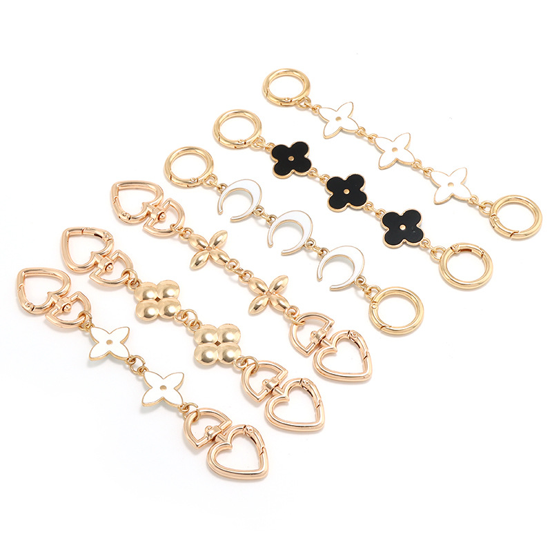 Mahjong Bag Four-leaf Clover Extension Chain Transformation Cocoa Pool Bag with Moon Plus Chain Crossbody Replacement Bag with Accessories