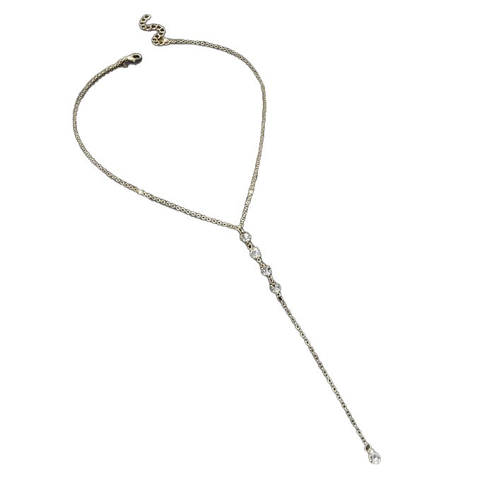 Amazon Cross-Border Golden Long Y-Shaped Clavicle Chain European and American Double-Layer Simple Adjustable Necklace Fashionable Daily Style