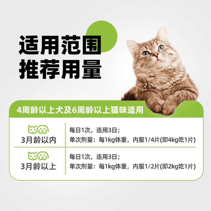 Yuedi Fenbendazole Tablets for Cats and Dogs, Anthelmintic Medicine for Internal and External Use, Pet Kittens and Adult Cats to Remove Roundworms and Roundworms