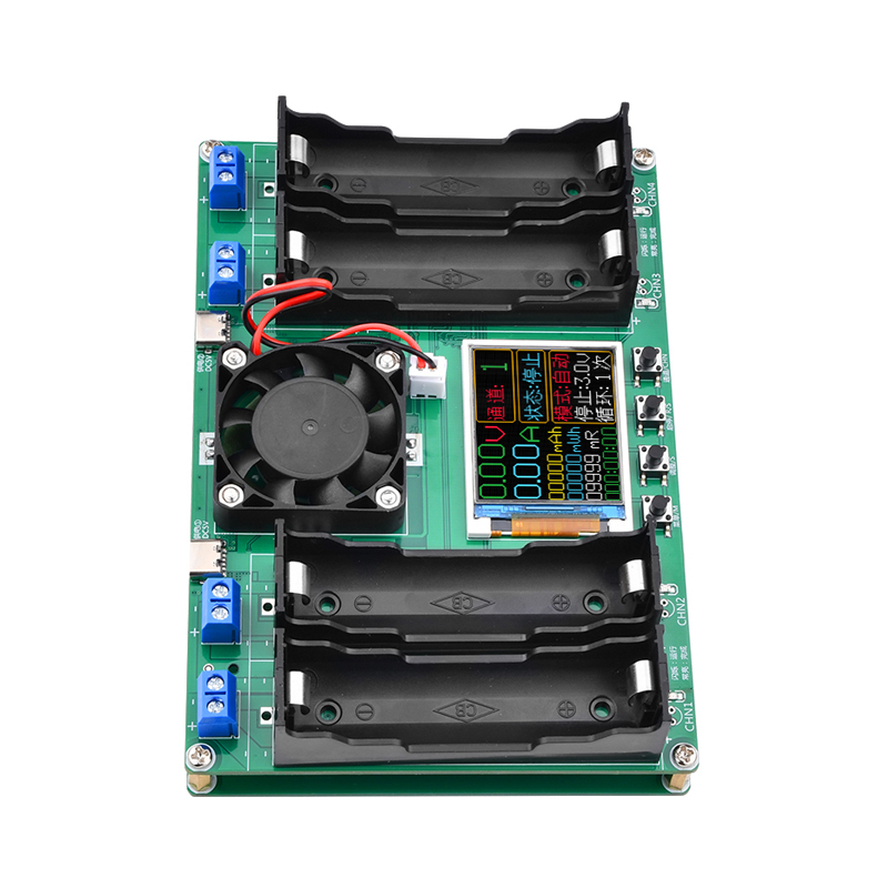 Four-channel 18650 lithium battery capacity tester internal resistance tester Type-C power automatic charging module