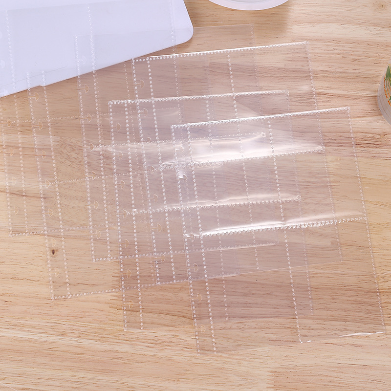 7-hole four-square mushroom hole card book inner page transparent small cartoon business card star-chasing photo storage card set inner page