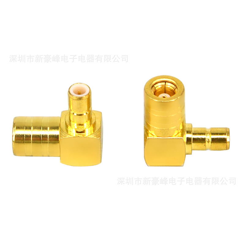 Smbkjw One Male and One Female 2-Megapixel 90-Degree Right-Angle Elbow Adapter Car-Mounted Rf Coaxial Rf Adapter