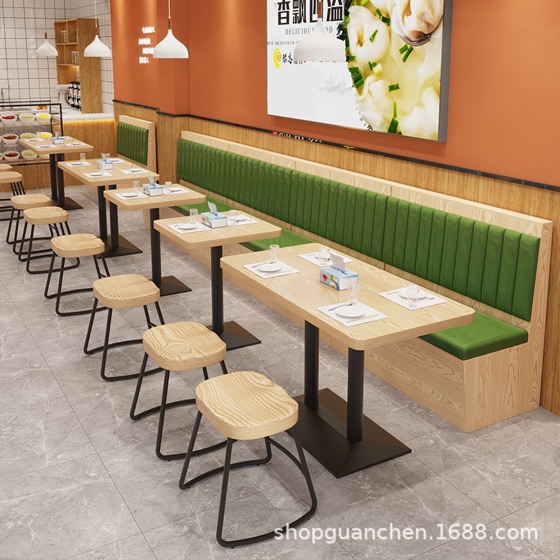 Chain Restaurant Snack Fast Food Restaurant Table and Chair Combination Canteen Sofa Hotel Restaurant Breakfast Rice Noodles Commercial Noodle Shop