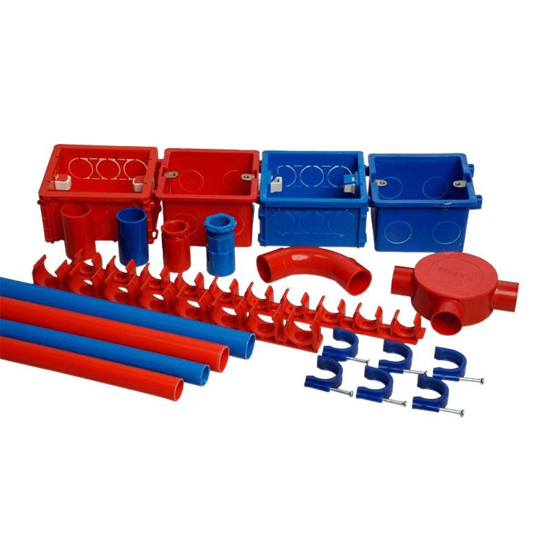 Red and Blue Wire Pipe 4-Point Pvc Threading Pipe 20 Fixed Surface-Mounted Flame-Retardant Electrical Protective Sleeve 16 Cold-Bent Pipe Concealed Wire Pipe