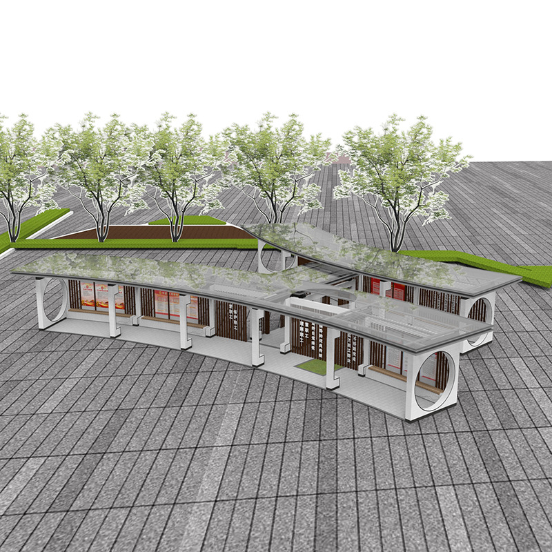 Cultural Corridor Outdoor Large Stainless Steel Gazebo Sculpture Manufacturer Garden Park Steel Structure Metal Corridor