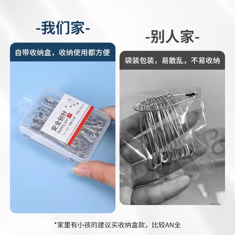 Old-Fashioned Safety Pins for Fixing Clothes, Small and Large Paper Clips, Paper Clips, Bed Sheet Pins