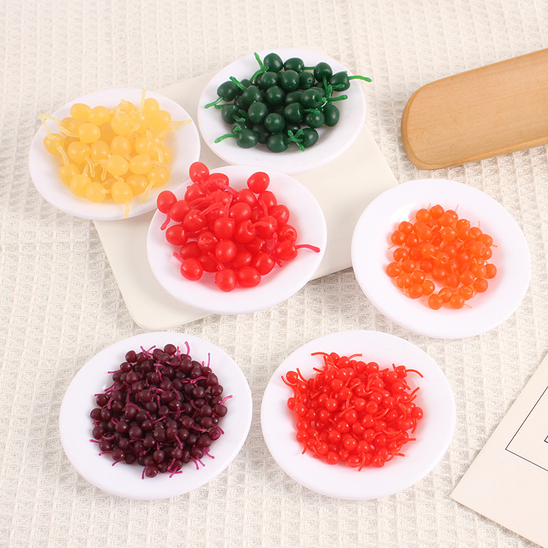 Симуляция DIY мини вишни фрукт миниатюрная еда игрушка фруктовые ручные аксессуары игрушки для игрового домика реквизит для съемок