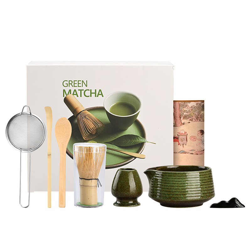 Japanese Matcha Tea Set Kit with Chasen (Bamboo Whisk), Song Dynasty Tea Ceremony Tools, Three-Piece Set, Bamboo Tea Whisk, Cross-Border Hot Sale