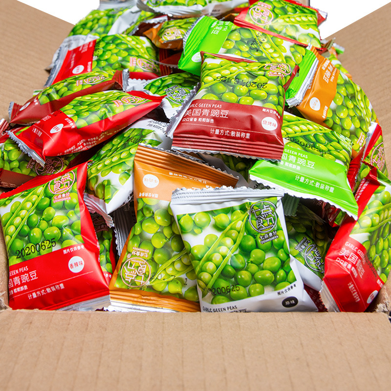 Зеленая фасоль гороха закуска для интернета независимая маленькая упаковка острый чеснок говядина вкус закуски жареные изделия