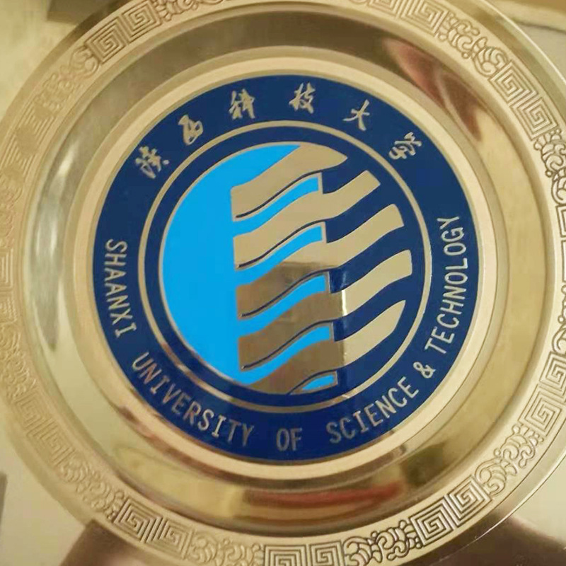 Manufacturer's copper plate commemorative plate three-fold three-dimensional tray folding award panrong break Medal