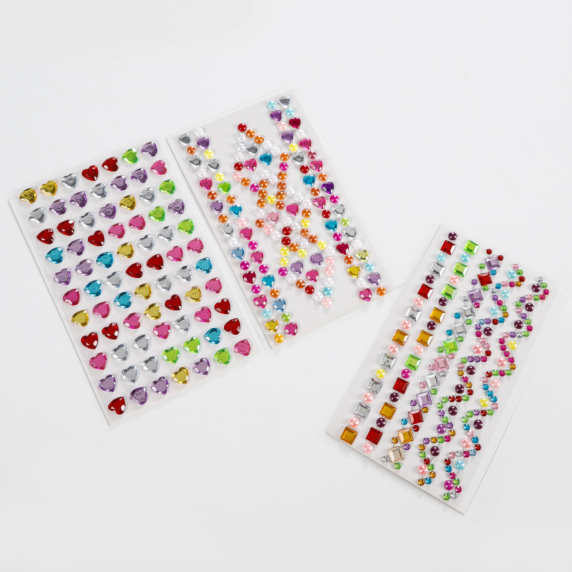 Shiny Diamond Gem Crystal Stickers for Kidsren and Girls Heart Masonry Stereo 3D Makeup Decoration Stickers