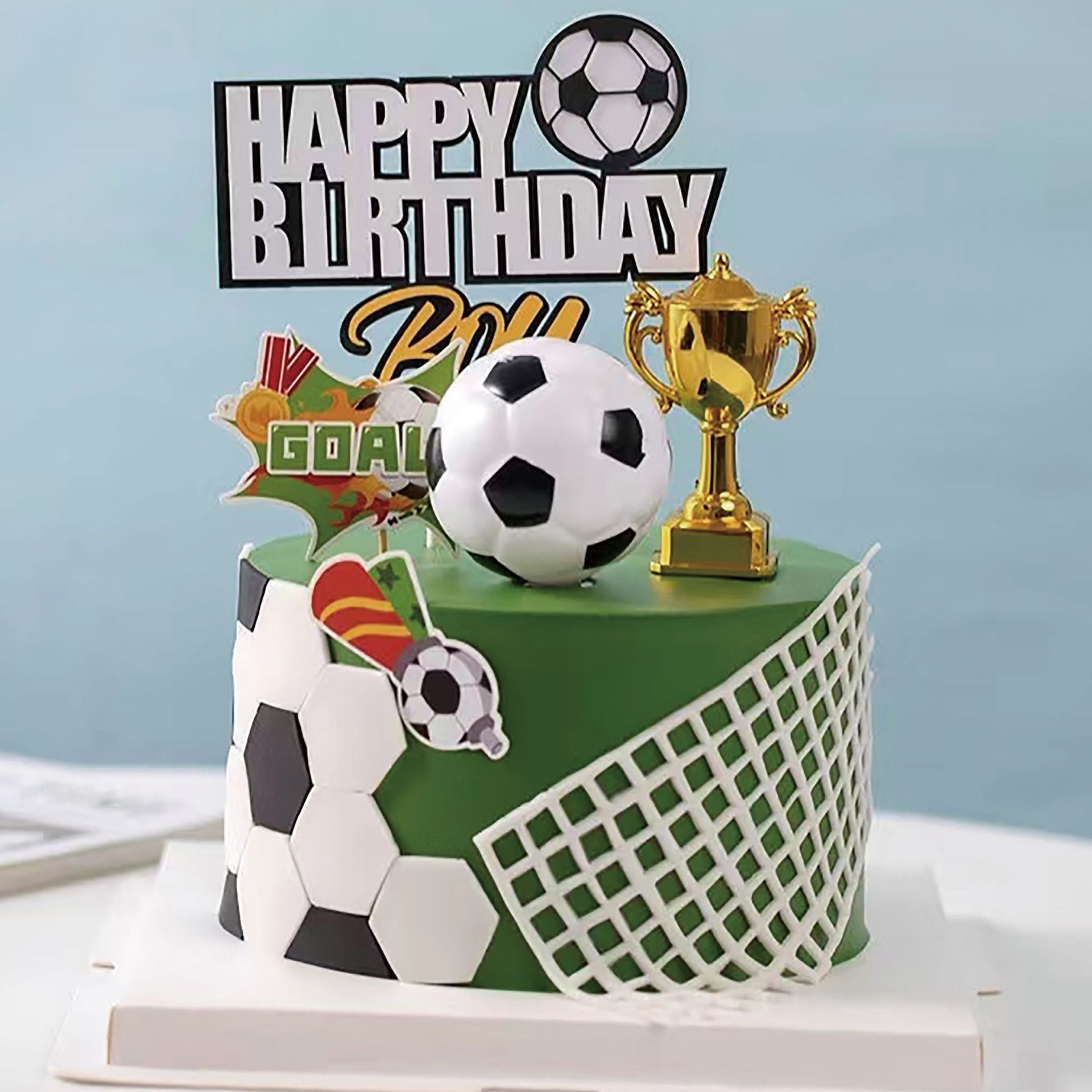 Пластиковый трофей, детская футбольная команда, набор для украшения торта, автомобильные украшения, подарок для мальчика, чемпионат мира, оптовая продажа