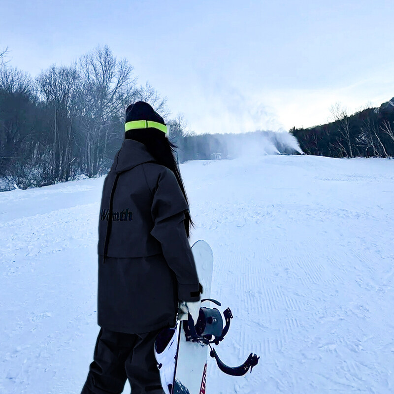 Winter outdoor sports veneer large pocket ski suit neutral fleece-lined silver fox velvet waterproof windproof coat wholesale running volume