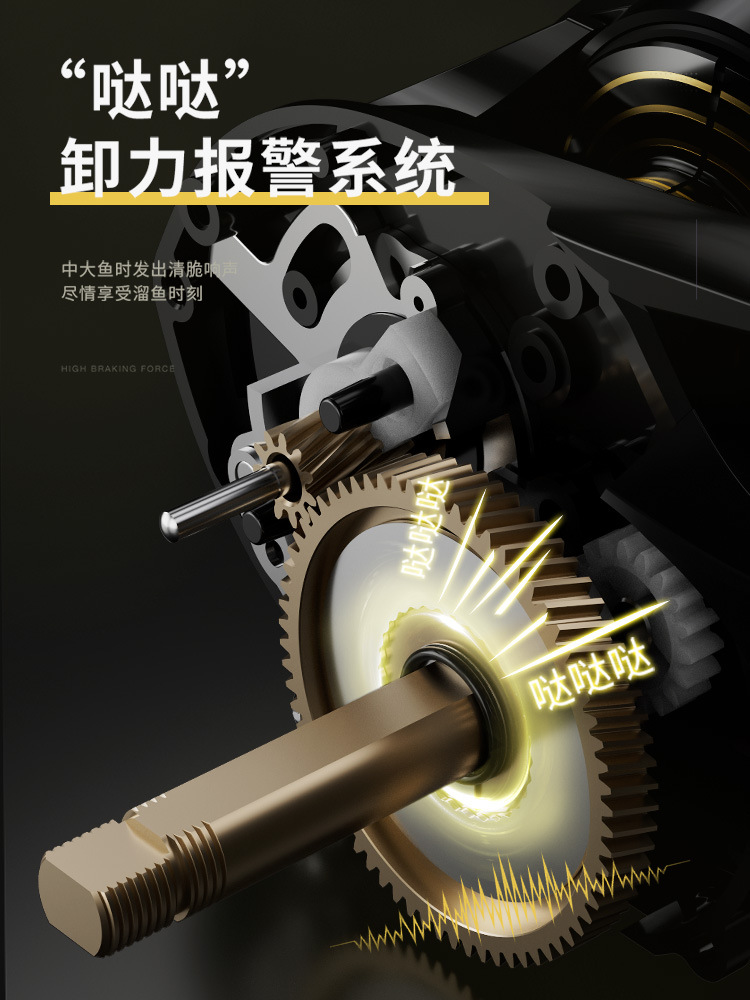 Haodun electroplating universal water drop wheel wholesale Luya long-range fishing reel with unloading alarm 7.2:1 metal fishing reel