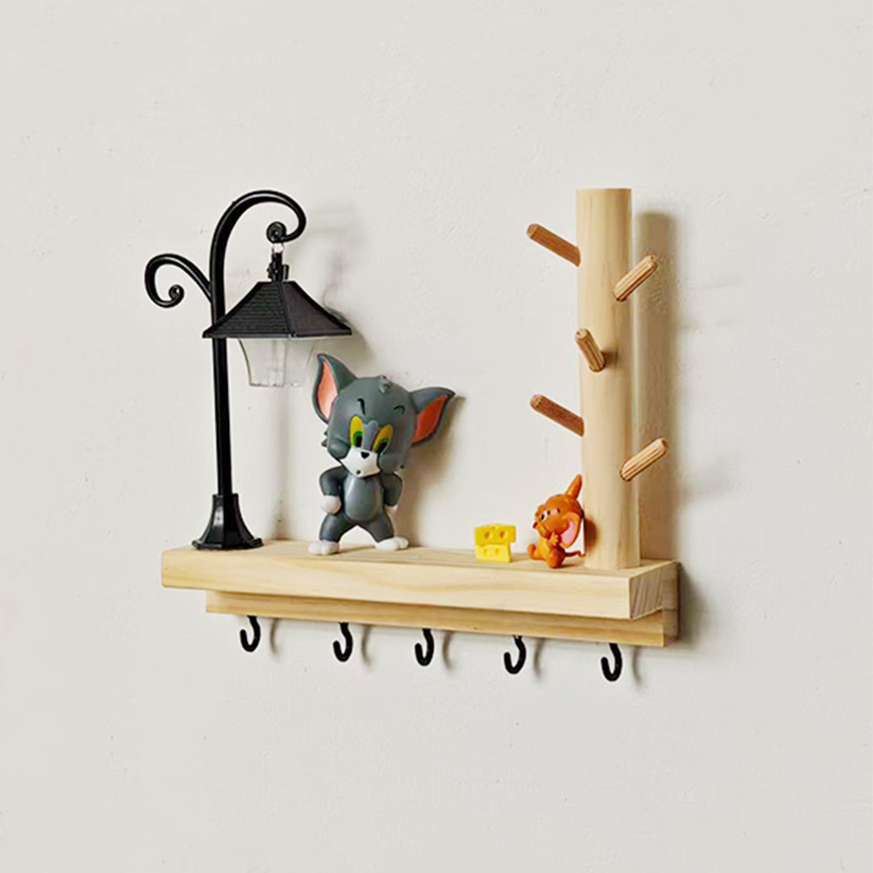 Tom and Jerry Punch-Free Hanging Rack Key Hook Entry Door Key Storage Wall-Mounted Key Entrance Decoration