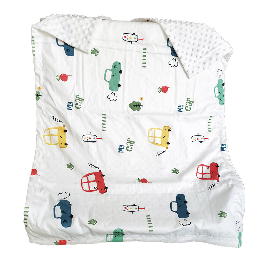 Twill Cotton Baby Bean Blanket Double Layer Baby Blanket Children's Calming Bean Blanket Embossing Quilt