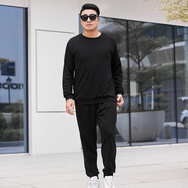 DW1010-DK2010 extra large size 400kg sports cotton tall lengthened suit fat man sweater pants men