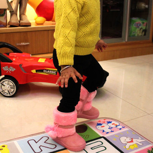 New children's snow boots cotton shoes boys and girls soft bottom non-slip warm fleece-lined thick cotton boots 060