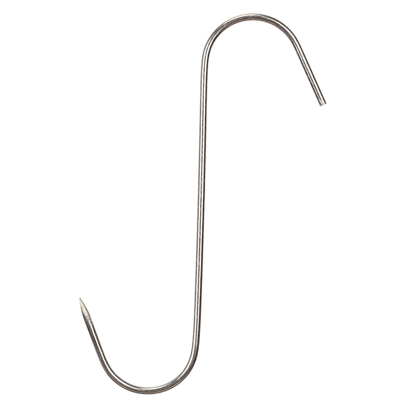 Stainless steel S-type hook meat hook meat hook roast chicken duck smoked meat double hook beef and mutton thickened oven hook